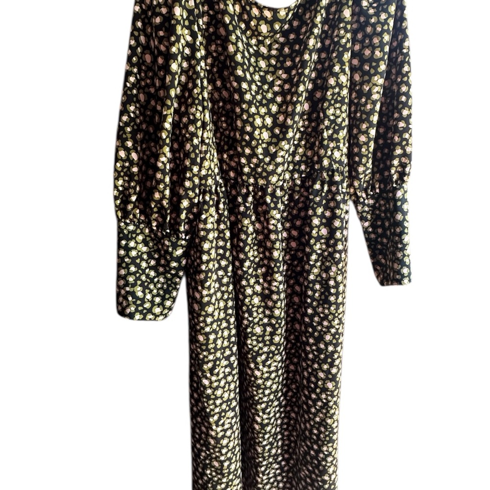 Who What Wear Black Floral Long Sleeve Dress